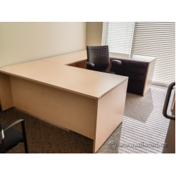 Lacasse Blonde 72 x 102 C / U Suite Desk with Client Knee Space